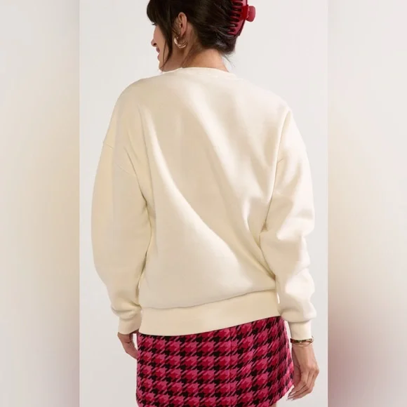 New Francesca’s Love Long Sleeve Embroidered Sweatshirt - Picture 4 of 6